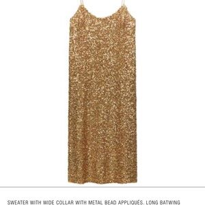 Gold Sequin Slip Dress